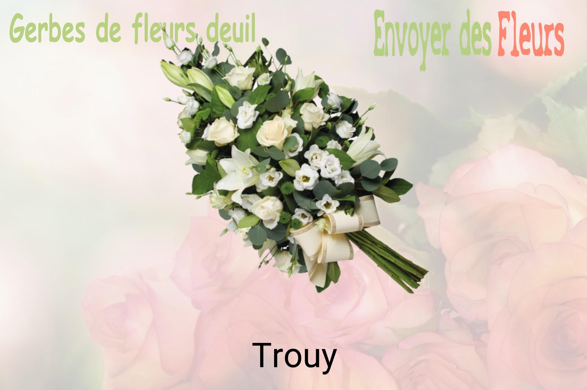 Gerbe de fleurs de deuil livrée à Trouy